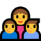 Family: Woman, Boy, Boy emoji on Microsoft